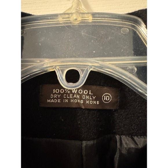 Wool Suit/dress coat‎ in black with button front size 10 - Picture 3 of 4